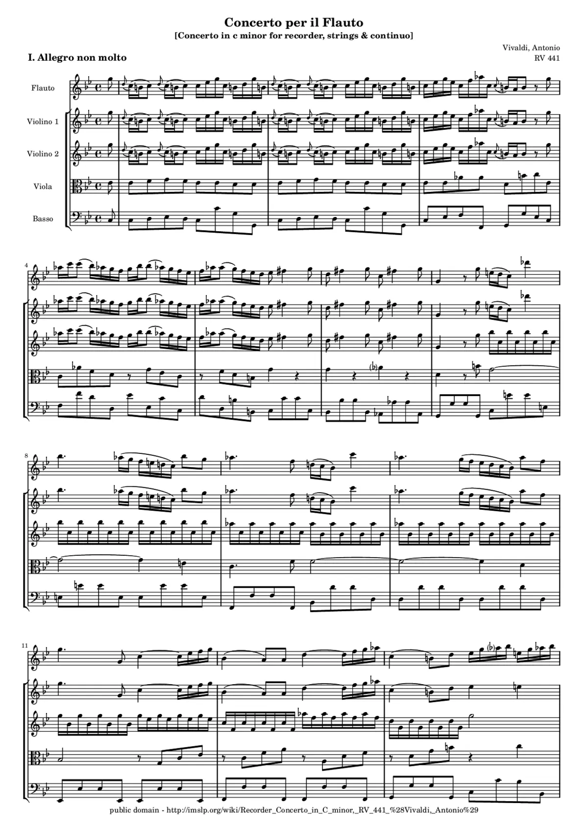 Recorder Concerto in C minor - Page 1