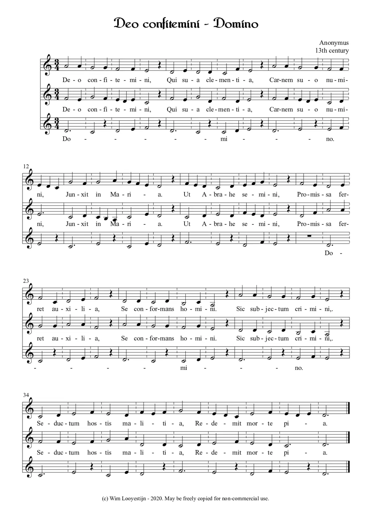 Deo confitemini - Page 1
