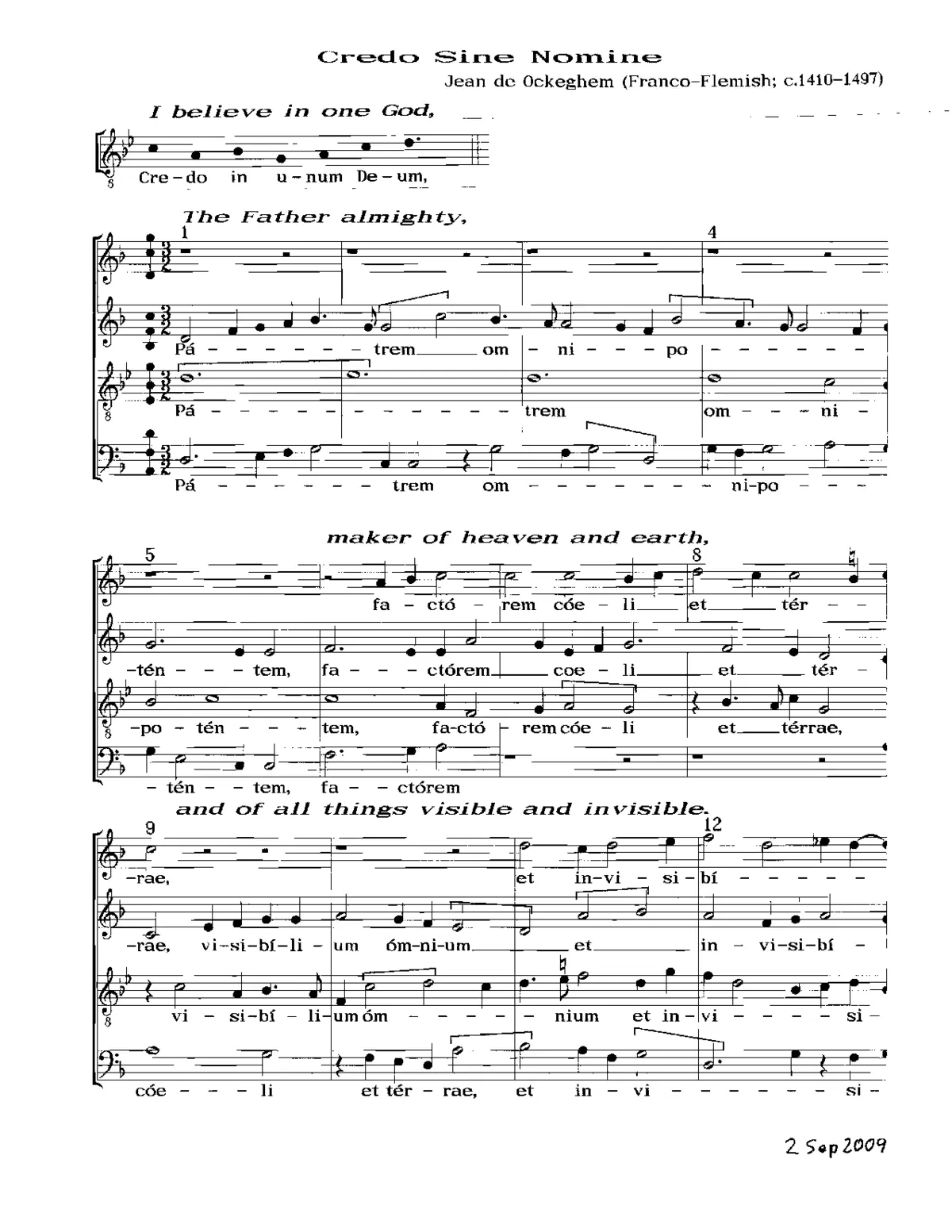 Credo sine nomine - Page 1