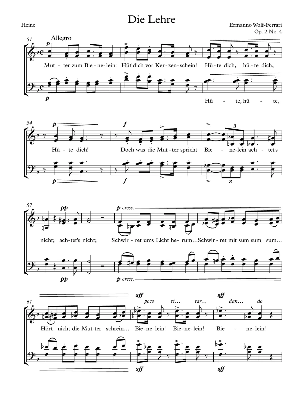 Die Lehre, Op. 2 No. 4 - Page 1