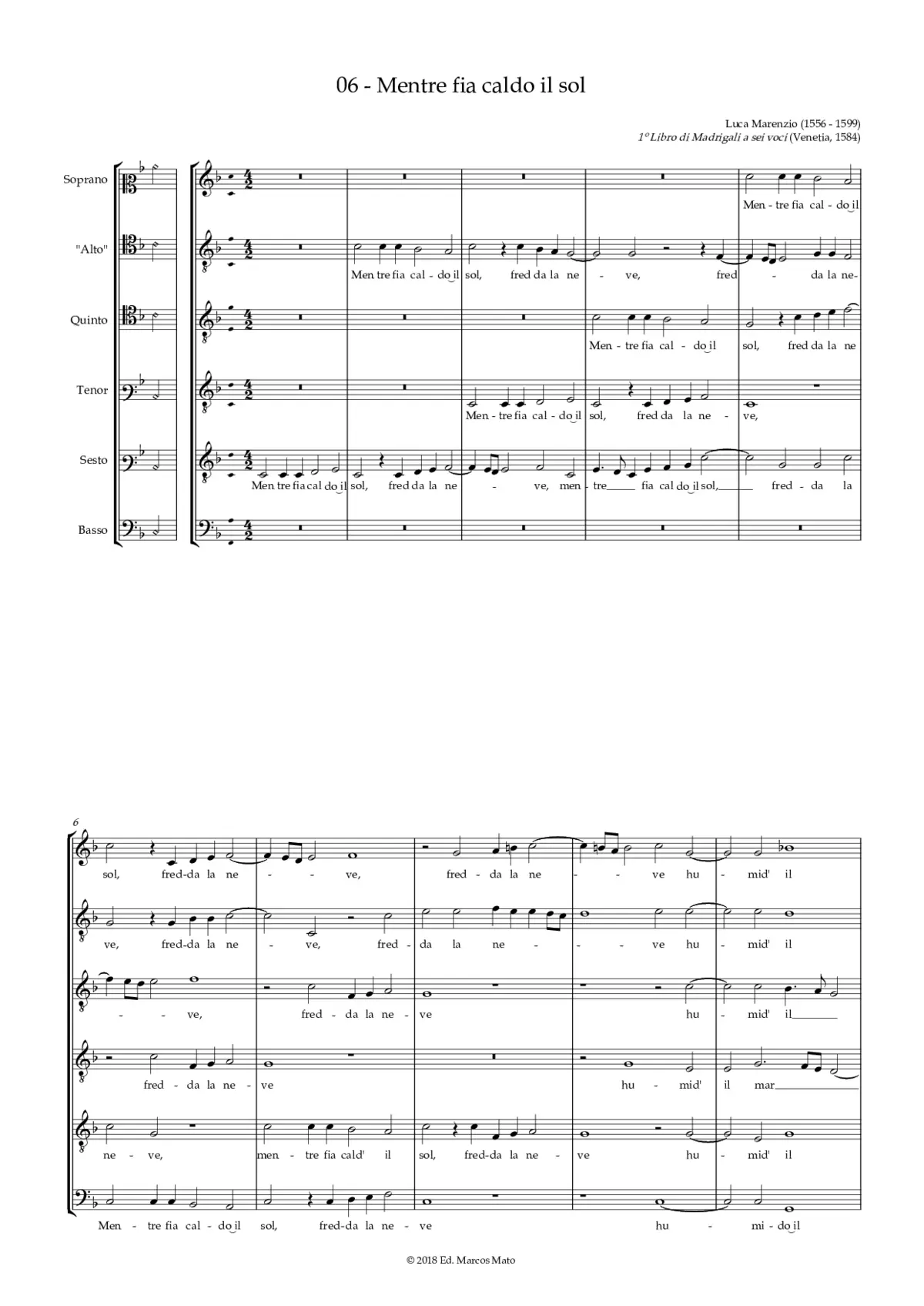 Mentre fia caldo il sol, fredda la neve - Page 1