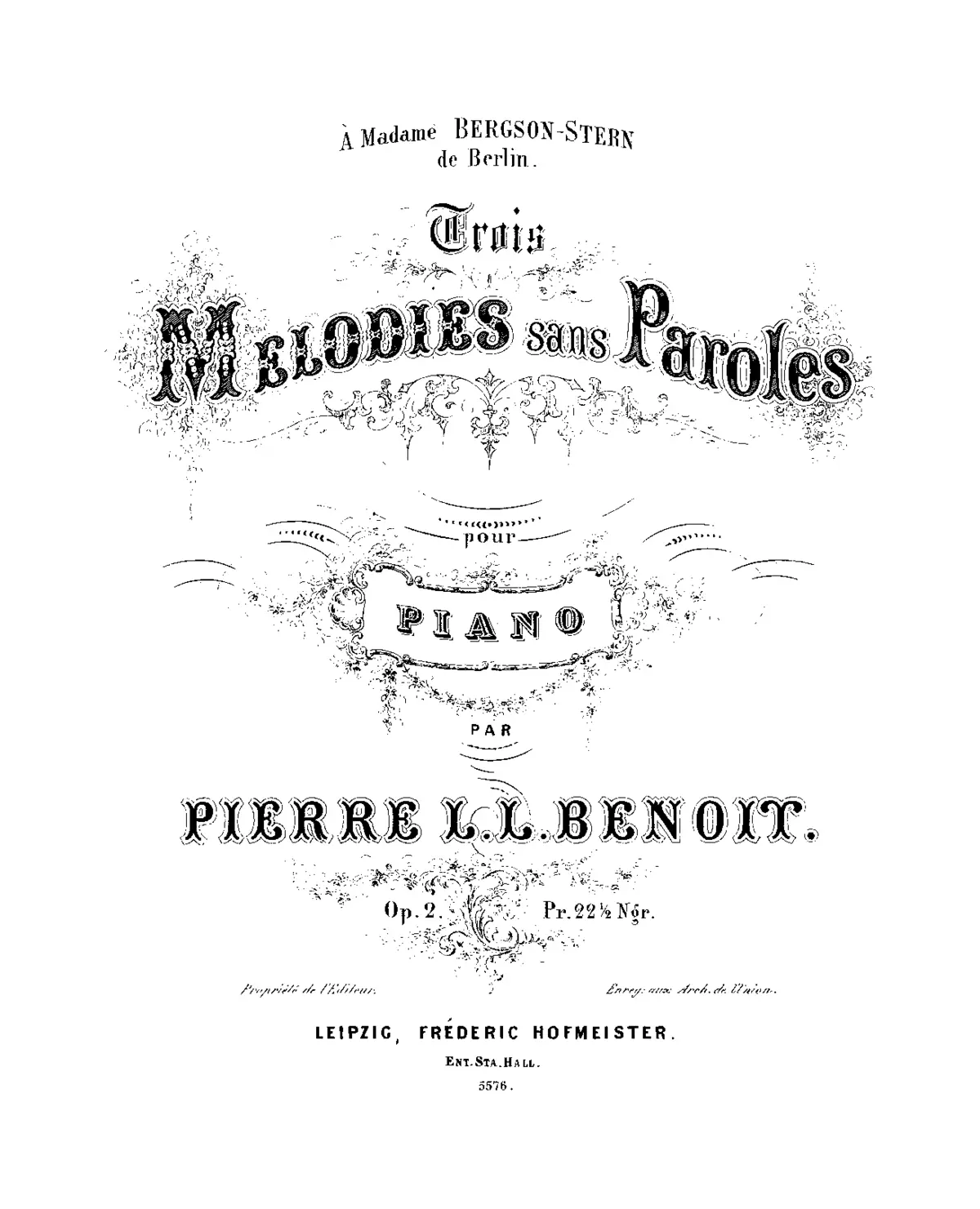 3 Mélodies sans paroles - Page 1