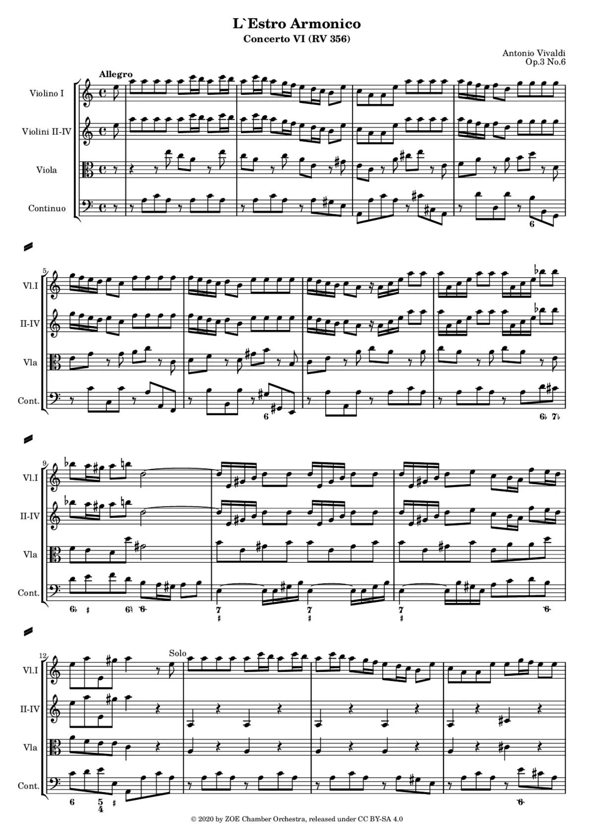 Violin Concerto in A minor - Page 1