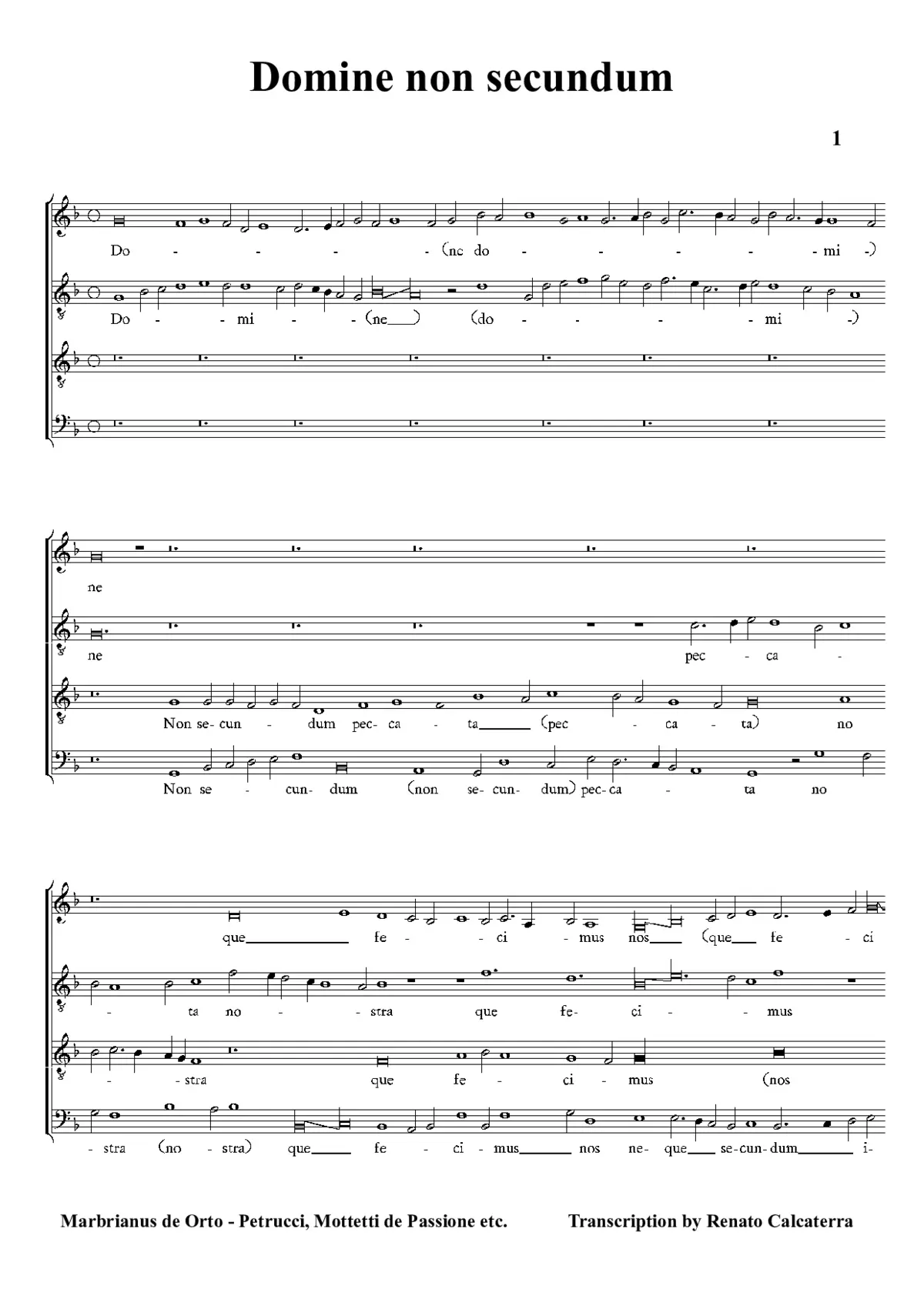 Domine non secundum - Page 1