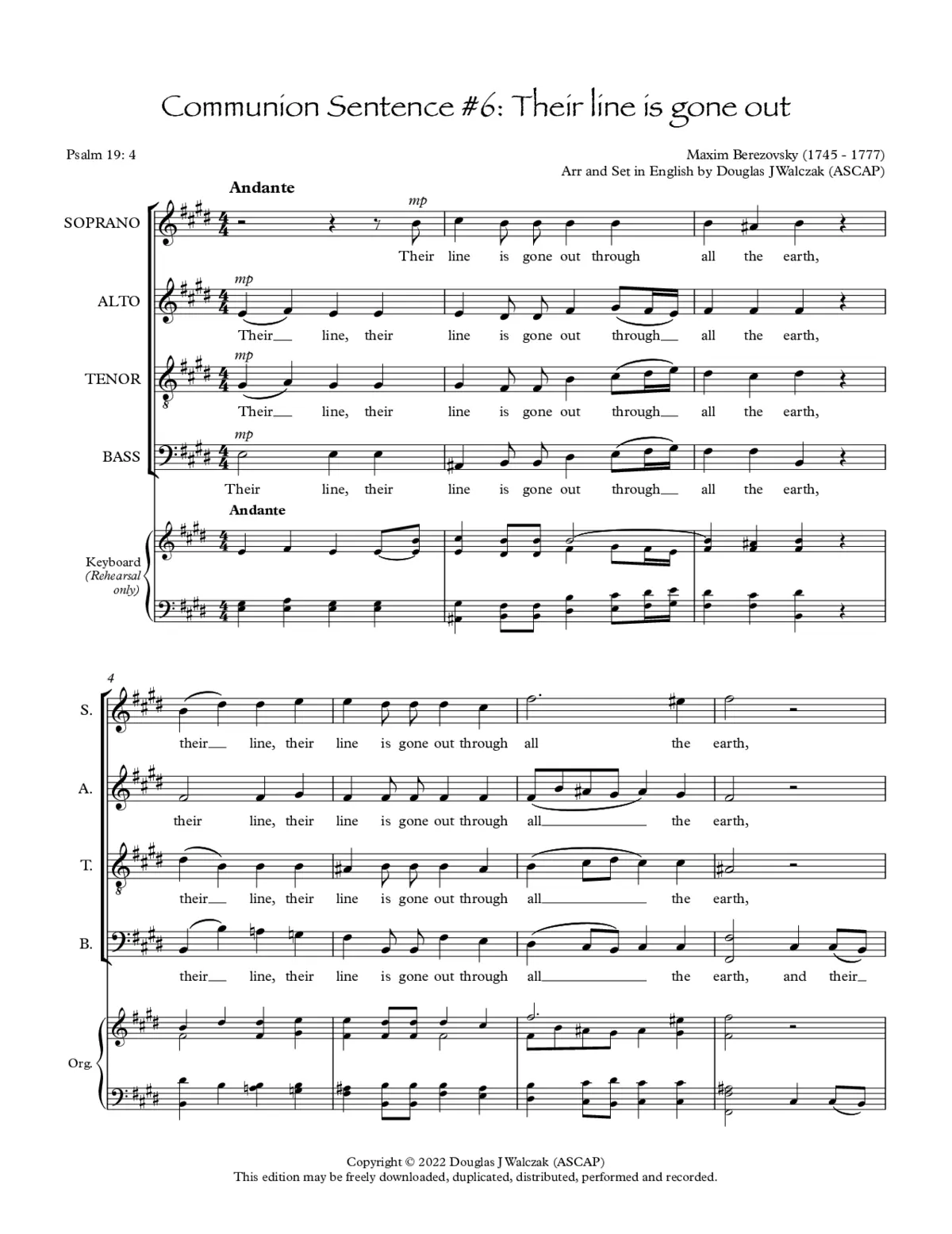 Communion Sentence No. 6: Their line is gone out - Page 1