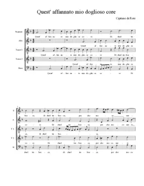 Quest' affannato mio doglioso core