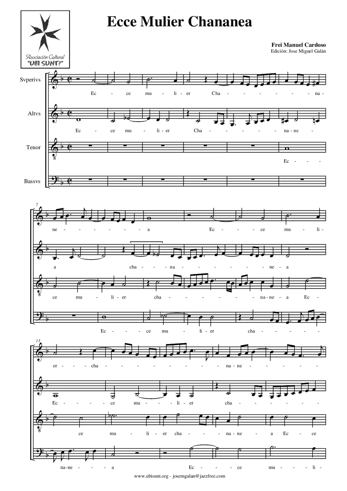 Ecce mulier Chananea - Page 1