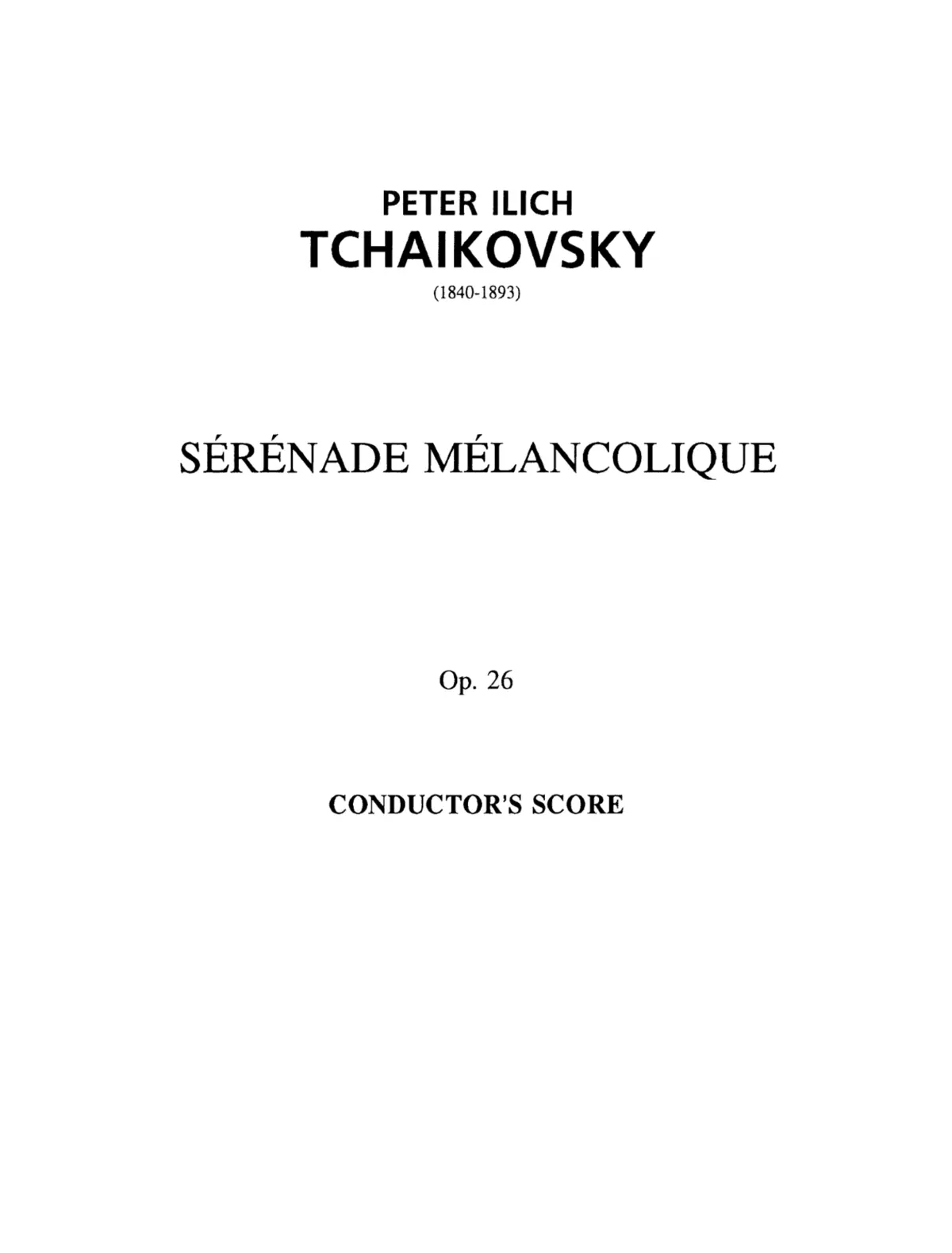 Sérénade mélancolique - Page 1