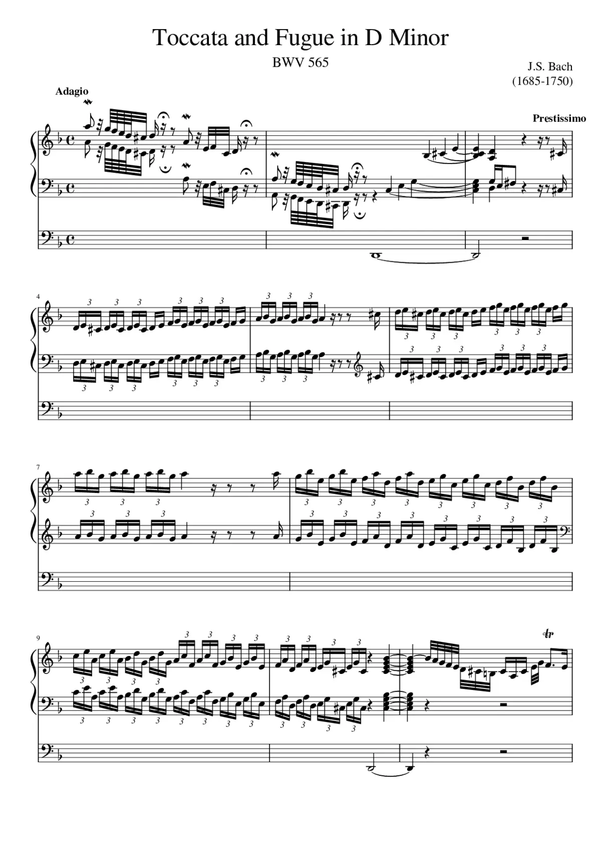 Toccata and Fugue in D Minor - Page 1