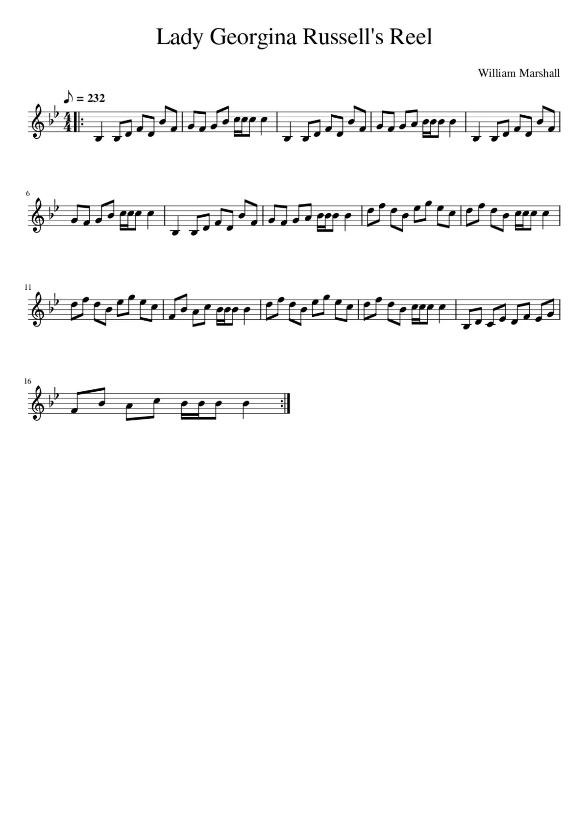 Lady Georgina Russell's Reel - Page 1