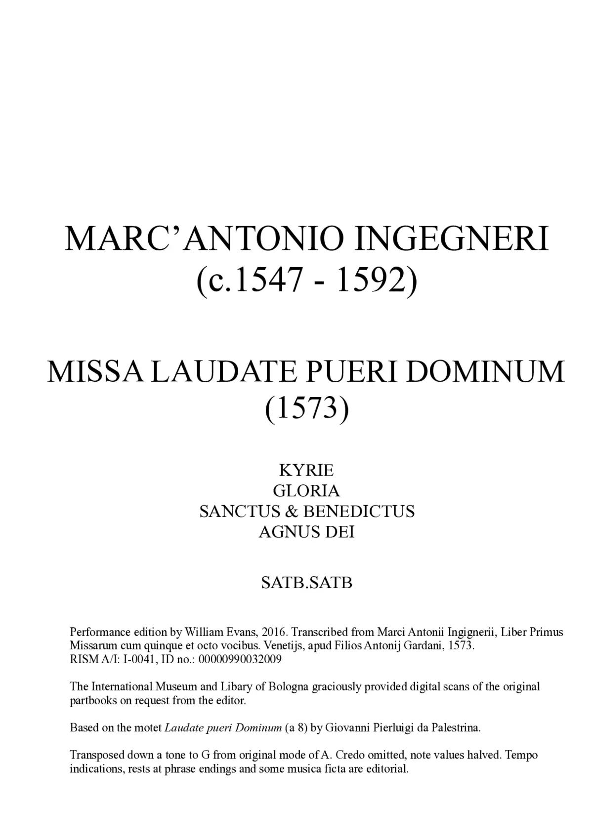 Missa Laudate pueri Dominum - Page 1