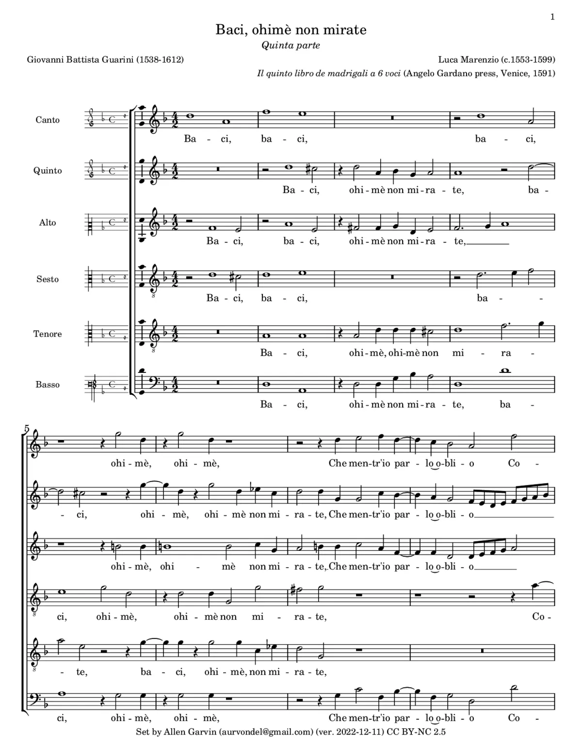 Baci ohime non mirate - Page 1