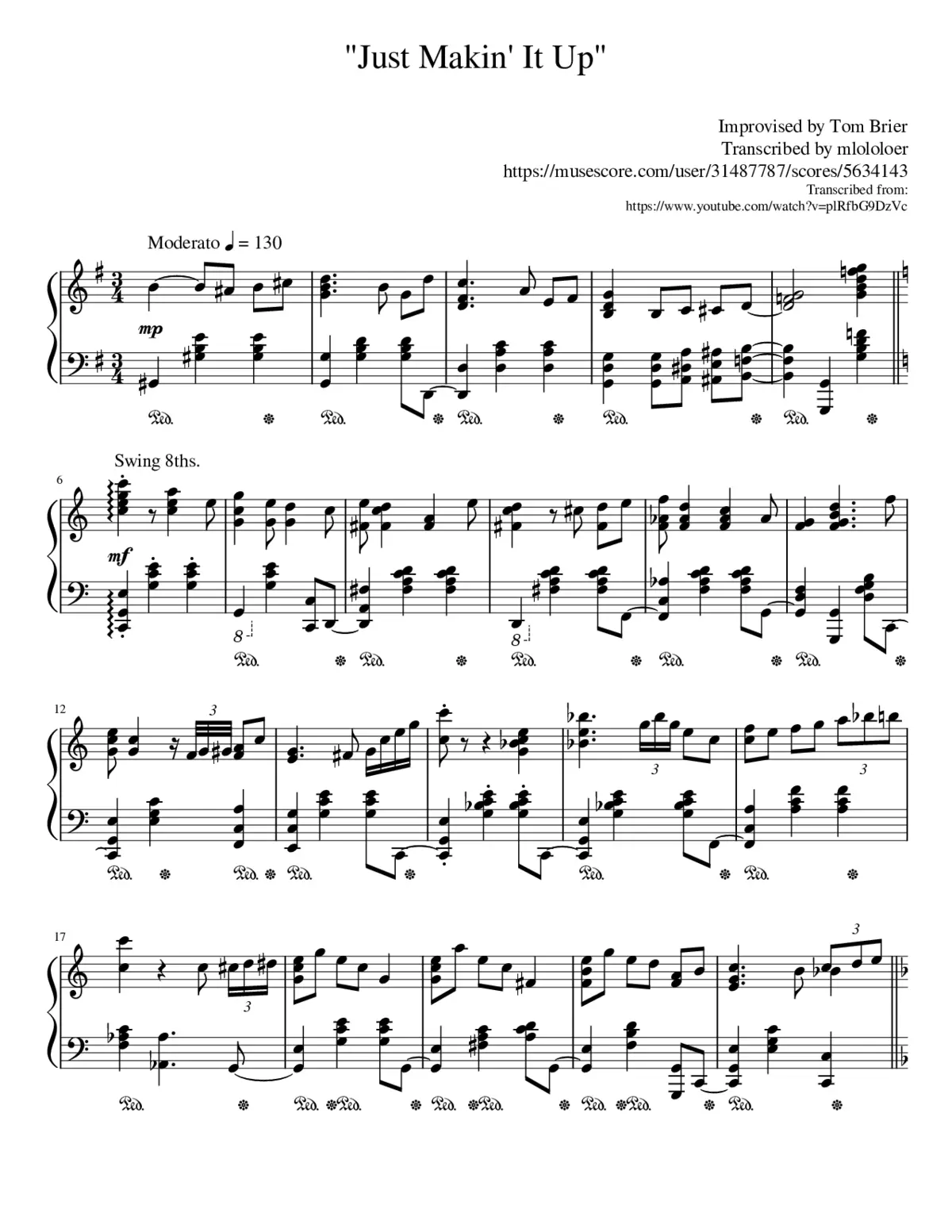 Tom Brier Improvisation - Page 1