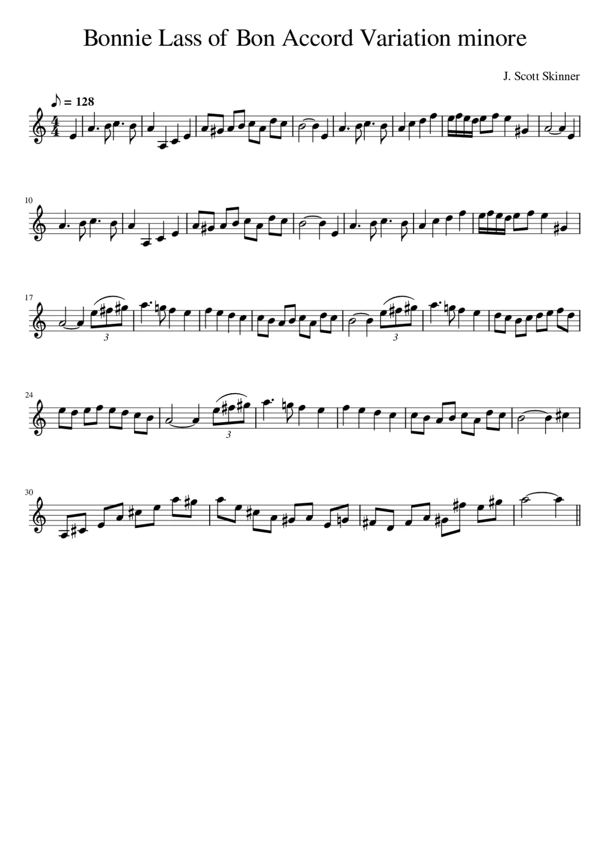 Bonnie Lass of Bon Accord Variation minore - Page 1