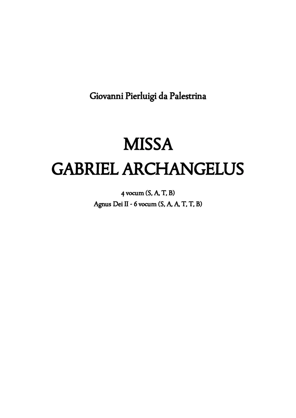 Missa Gabriel archangelus - Page 1