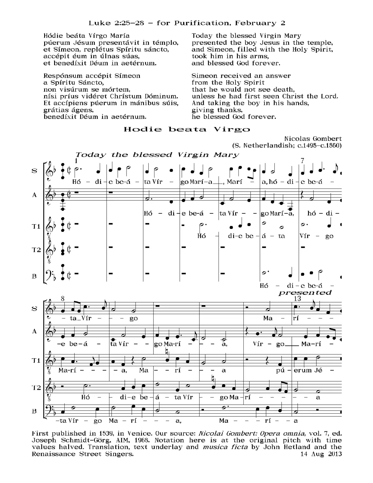Hodie Beata Virgo Maria - Page 1