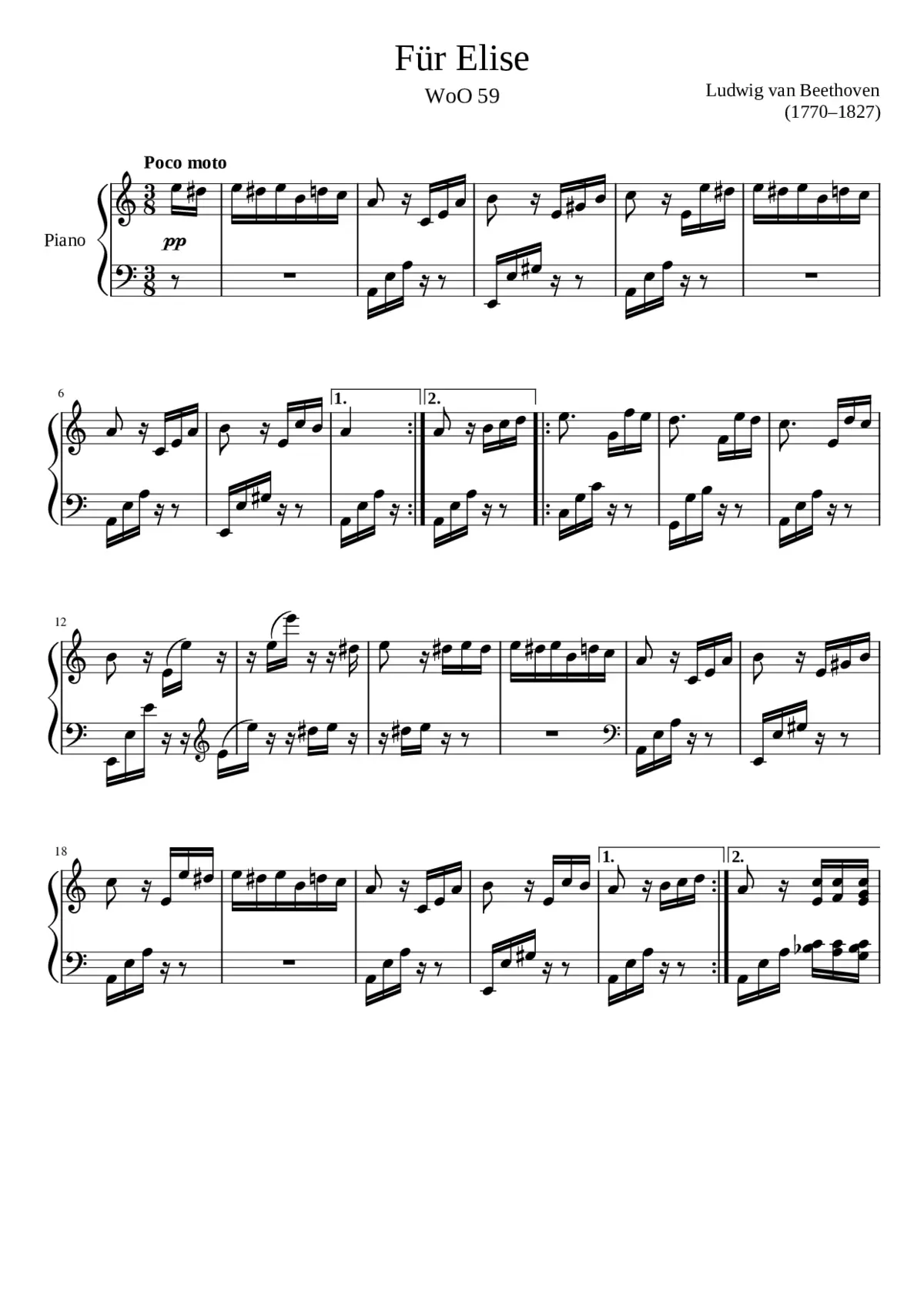 Für Elise WoO 59 - Page 1