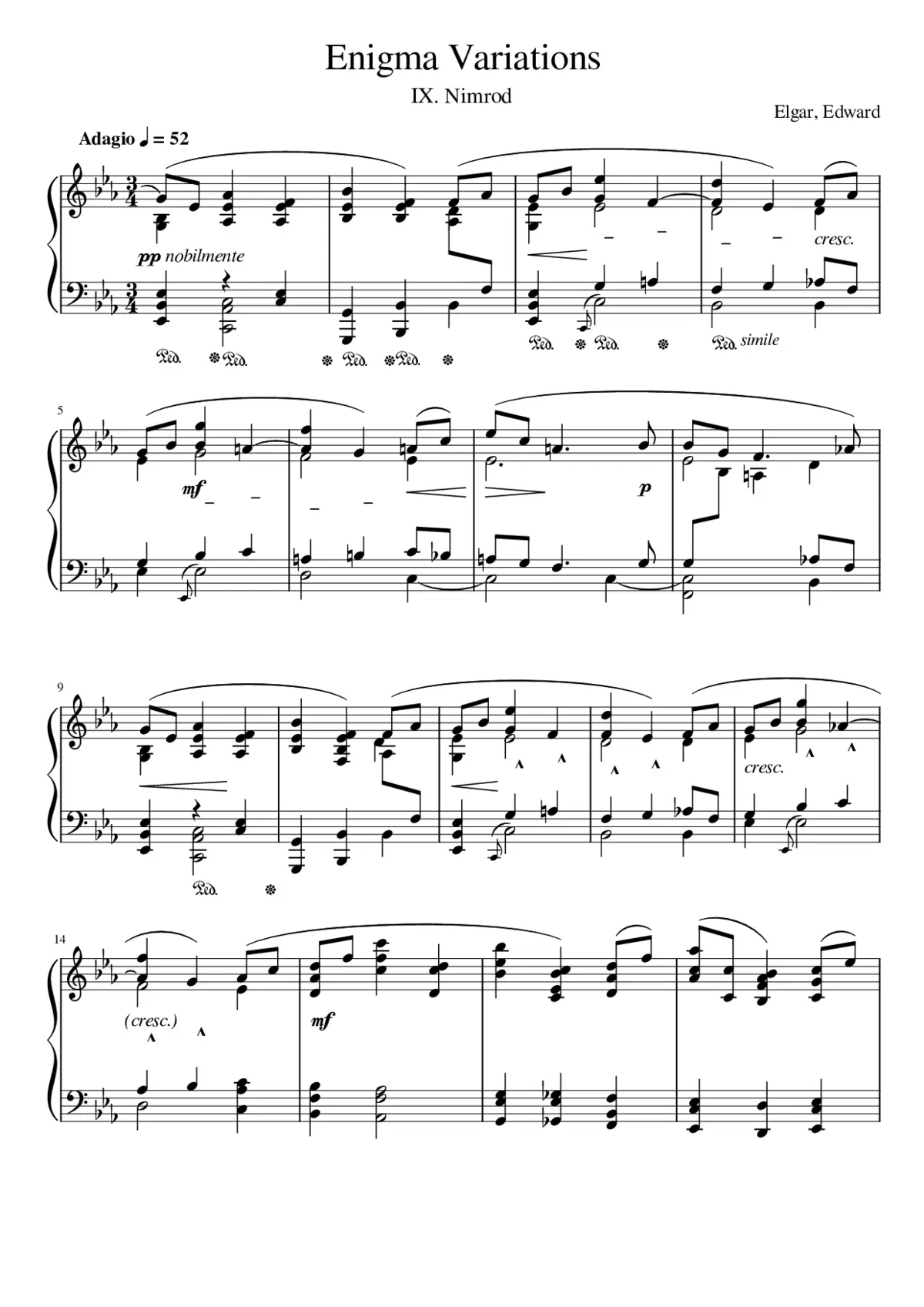 Variations on an Original Theme 'Enigma' Op.36 - Page 1