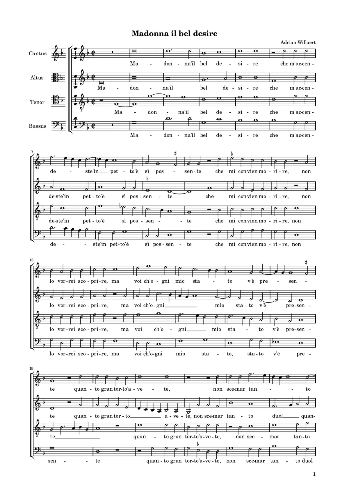 Madonna il bel desire - Page 1