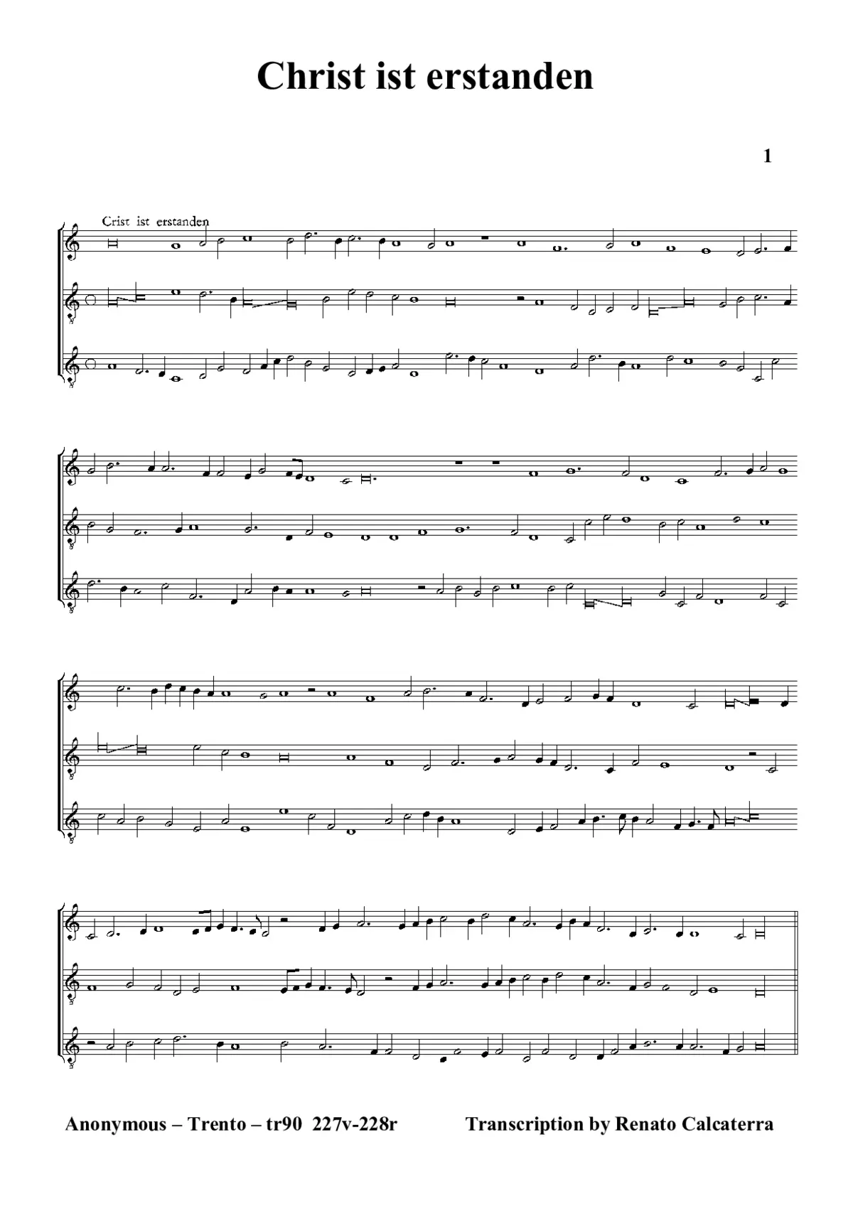 Christ ist erstanden (tr90) II - Page 1
