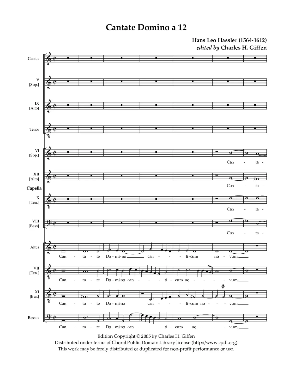 Cantate Domino a 12 - Page 1