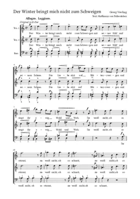 Der Winter bringt mich nicht zum Schweigen