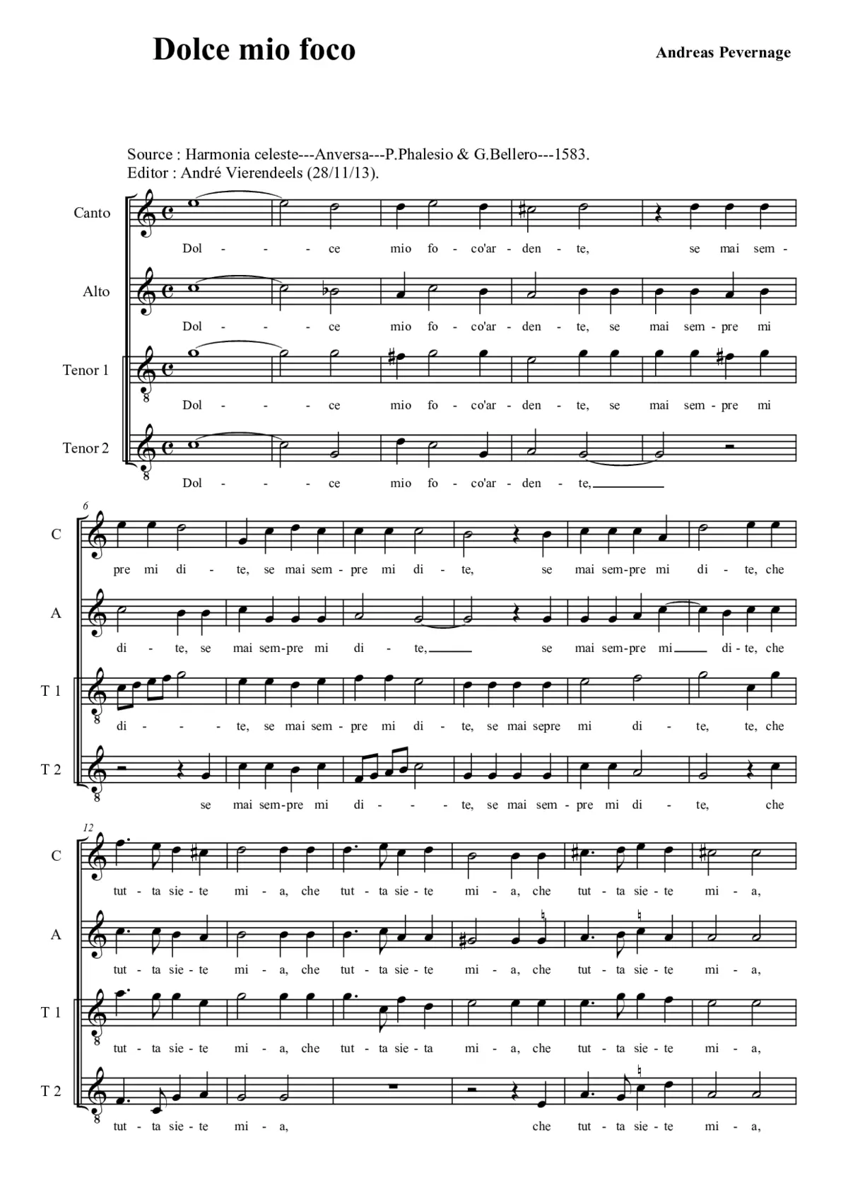Dolce mio foco - Page 1