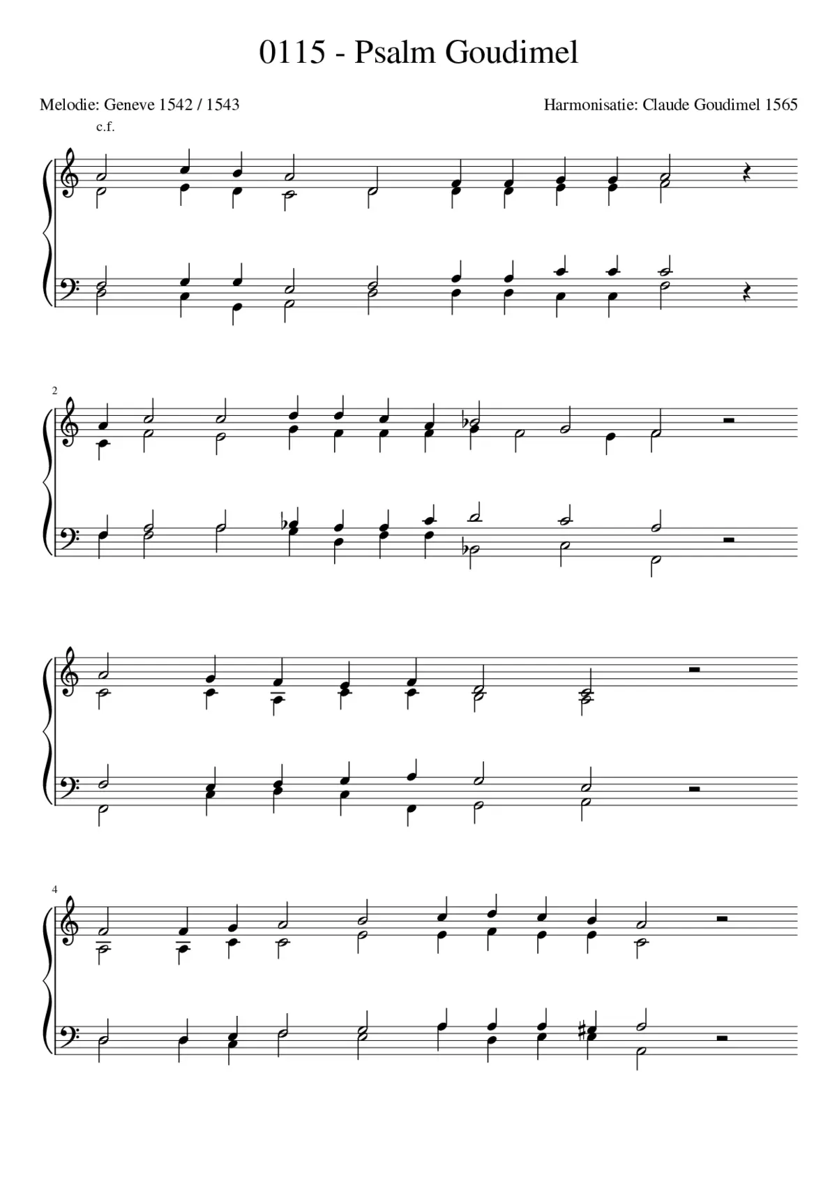 Goudimel Psalms 115 - Page 1