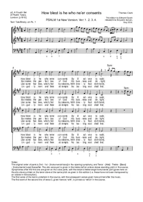 How blest is he who ne'er consents (from A Fourth Set of Psalm Tunes)
