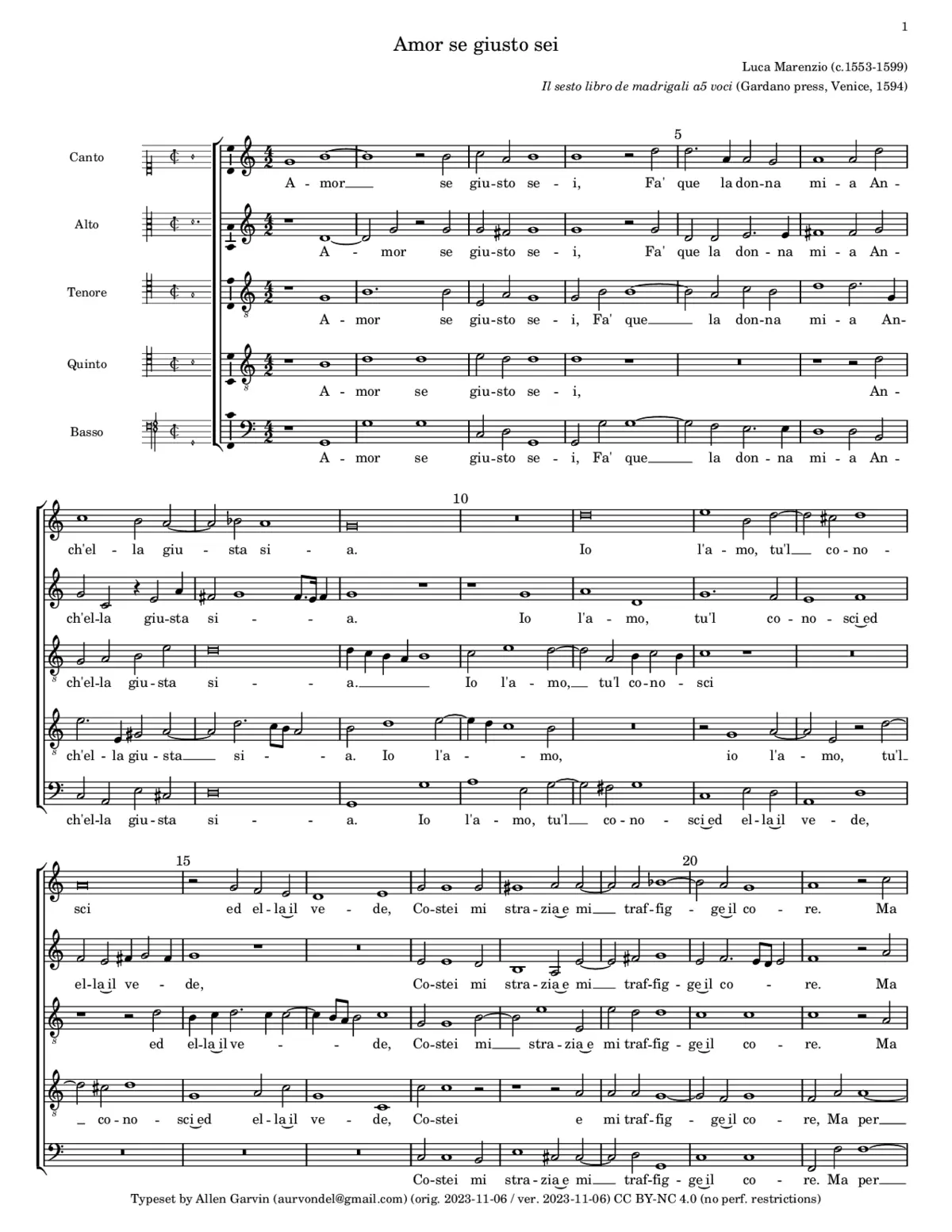 Amor se giusto sei - Page 1