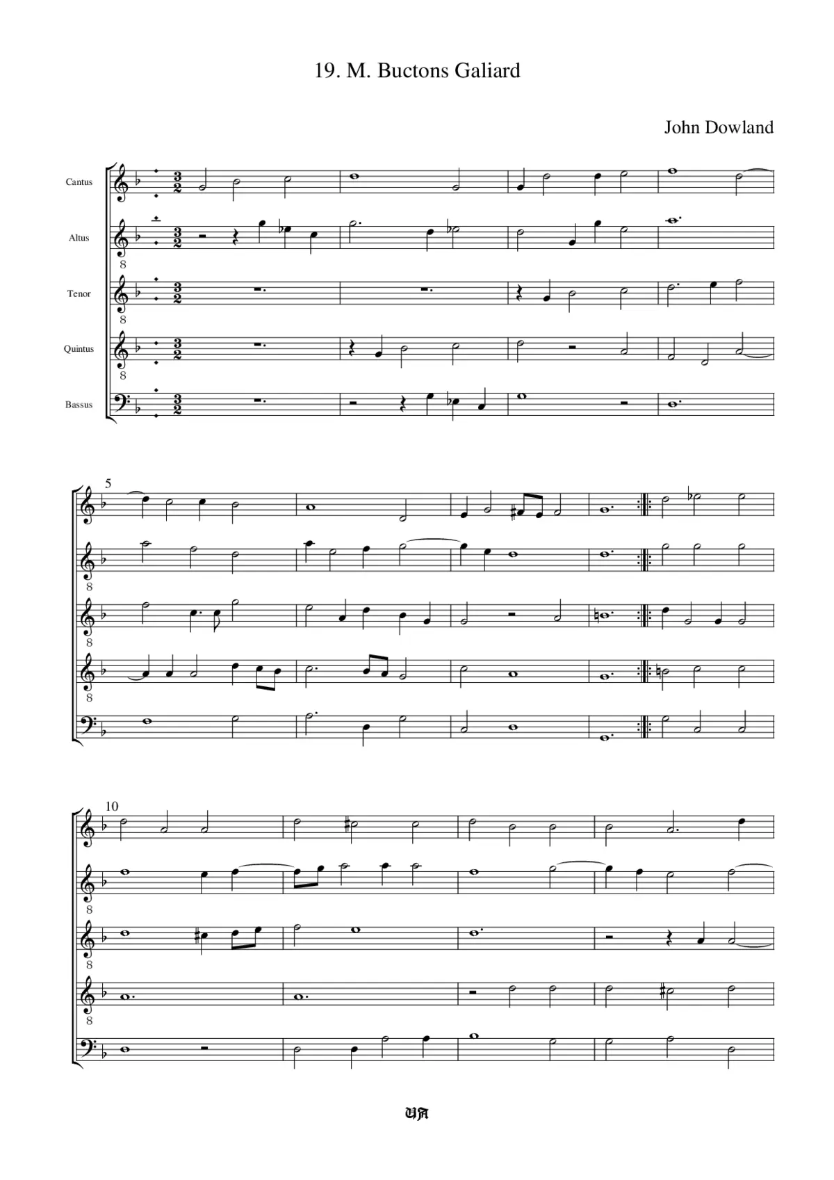Mr. Bucton's Galliard - Page 1