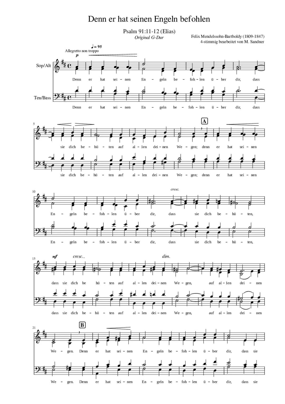 Denn Er hat seinen Engeln befohlen - Page 1