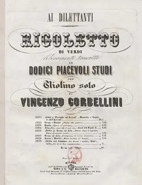 12 Studies for Violin Solo after Verdi's 'Rigoletto'
