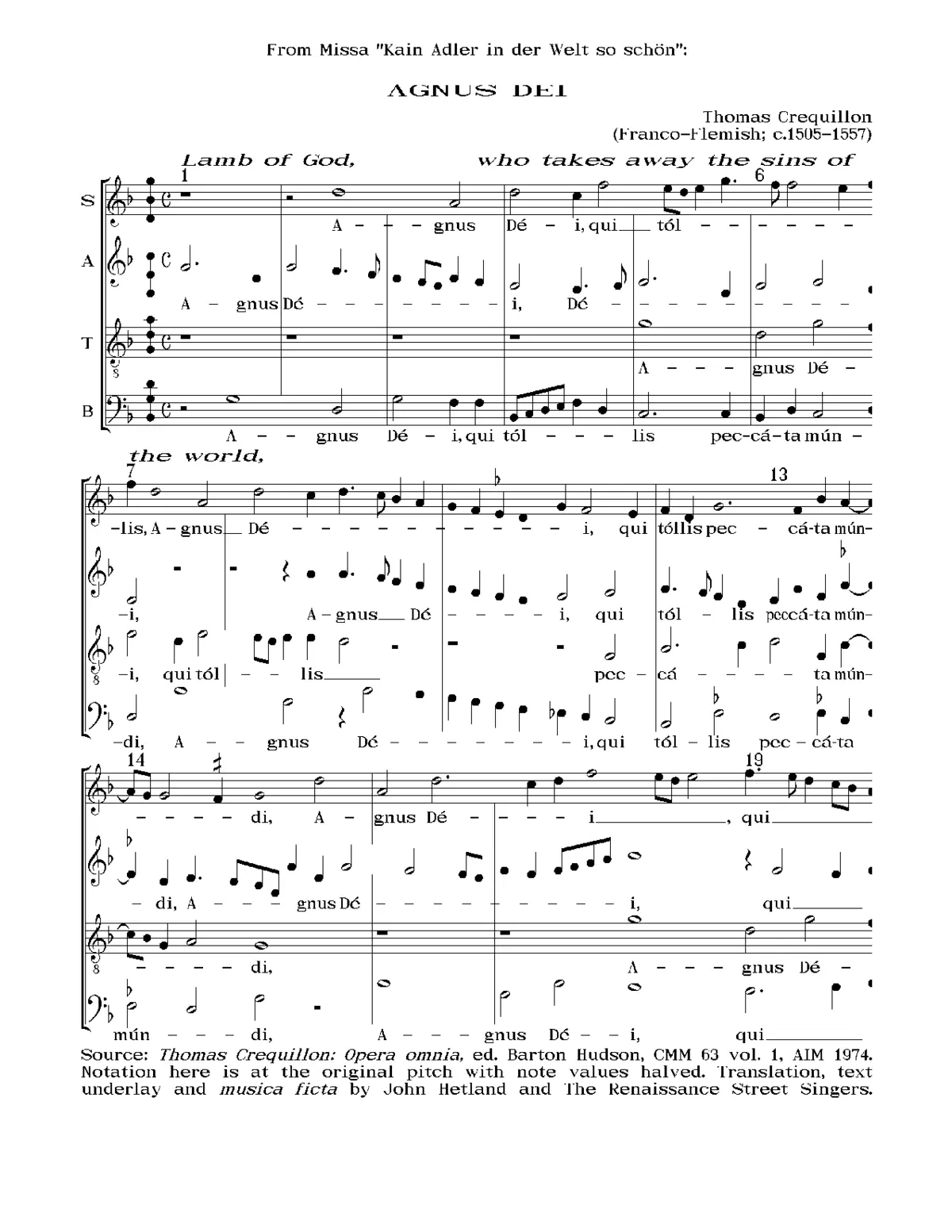 Missa Kain Adler in der Welt so schön - Page 1