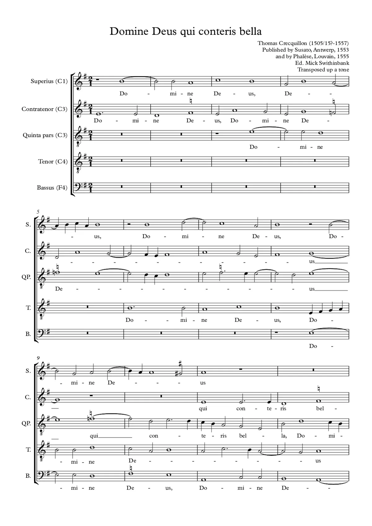 Domine Deus qui conteris bella - Page 1