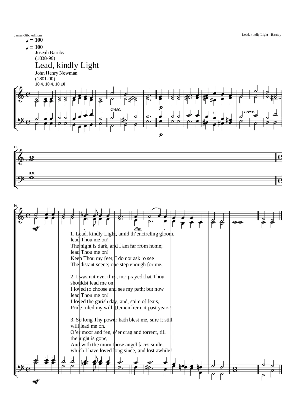 Lead kindly Light - Page 1