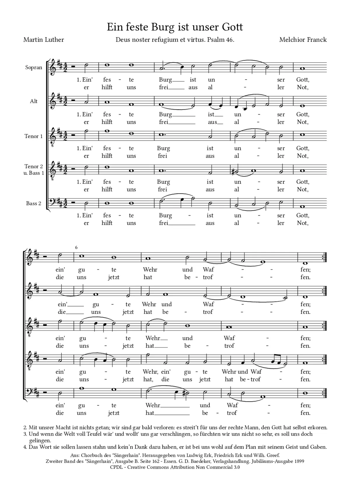 Ein feste Burg ist unser Gott à 5 - Page 1