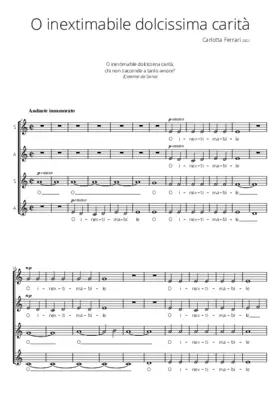 O inextimabile dolcissima carità