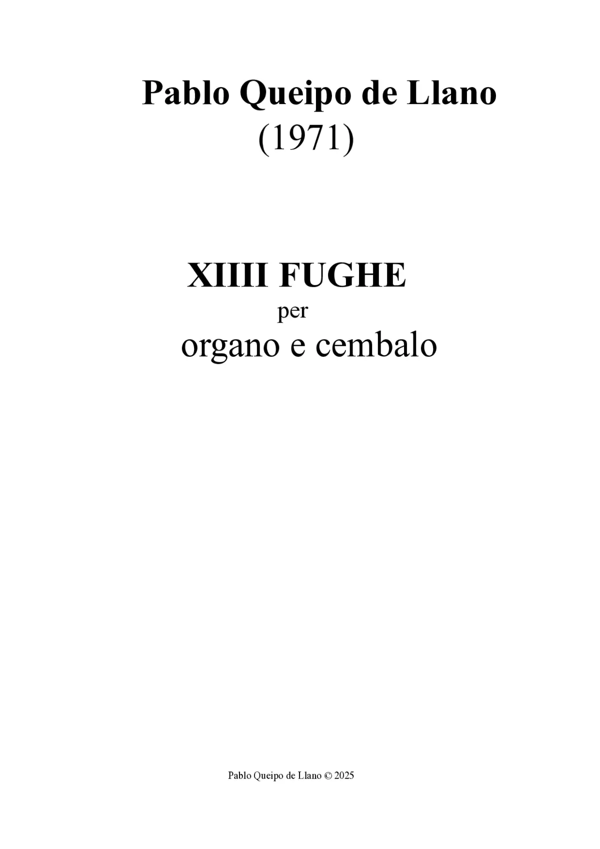 14 Fughe per organo e cembalo - Page 1