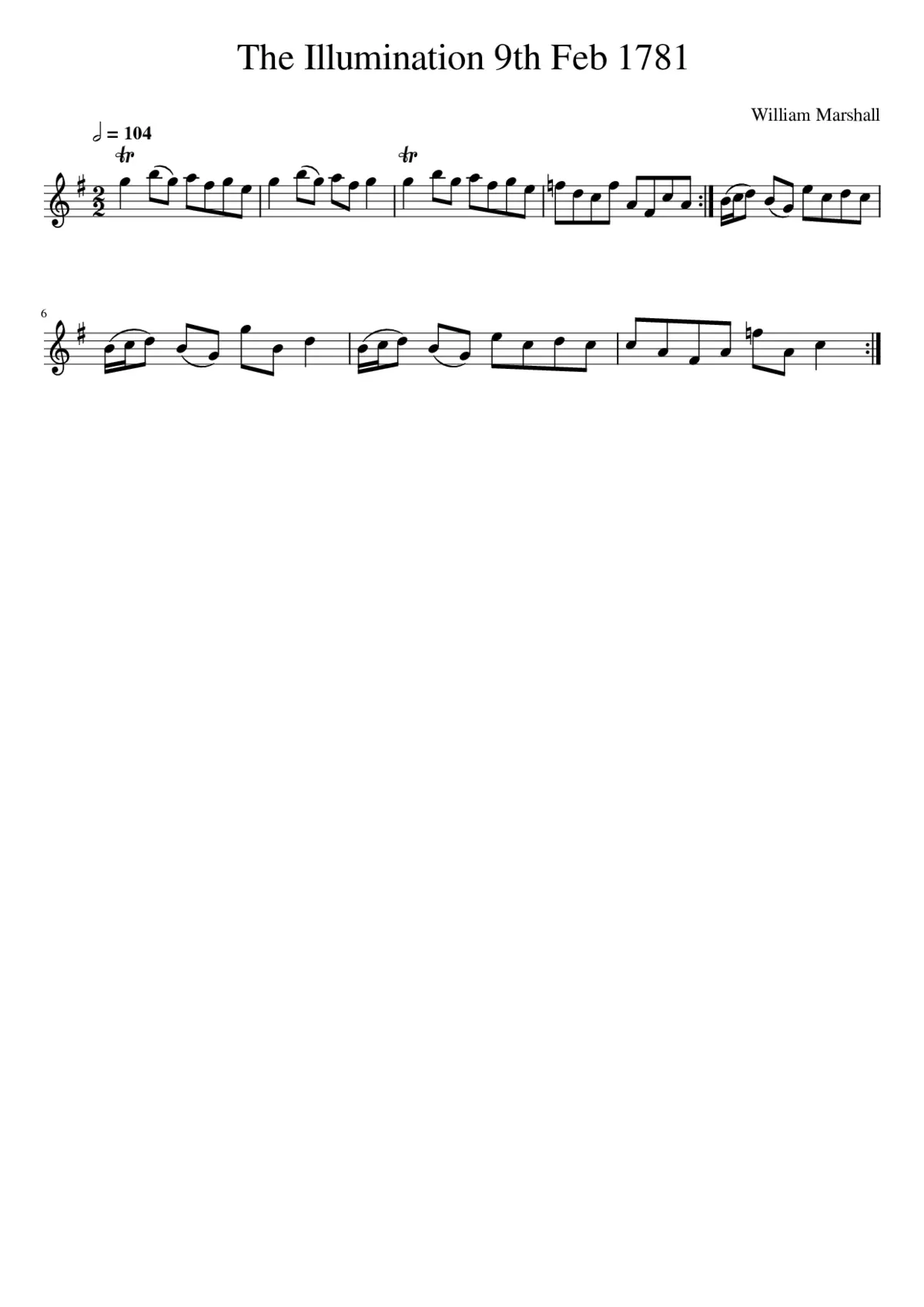 The Illumination 9th Feb 1781 - Page 1