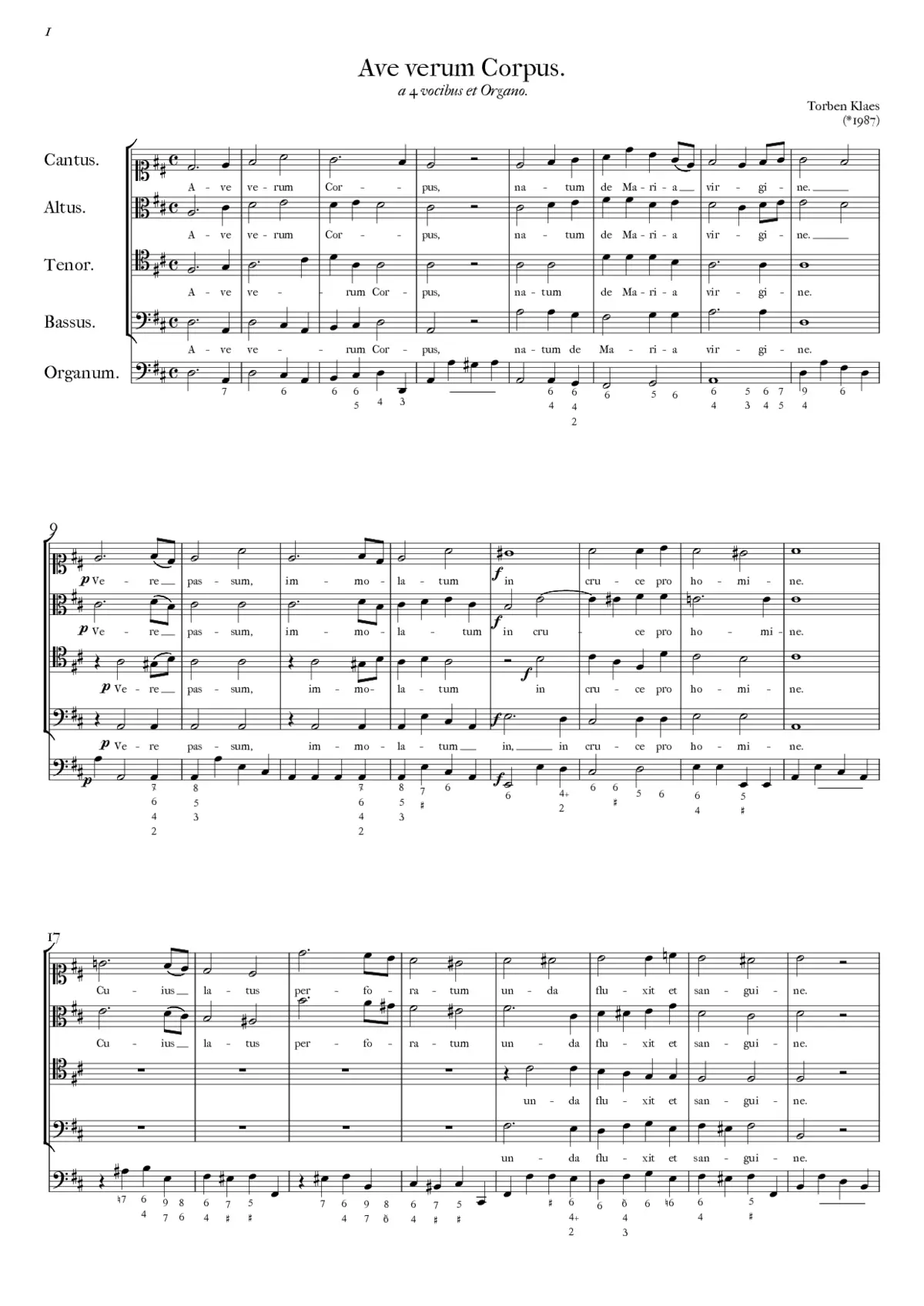 Ave verum Corpus a 4 - Page 1