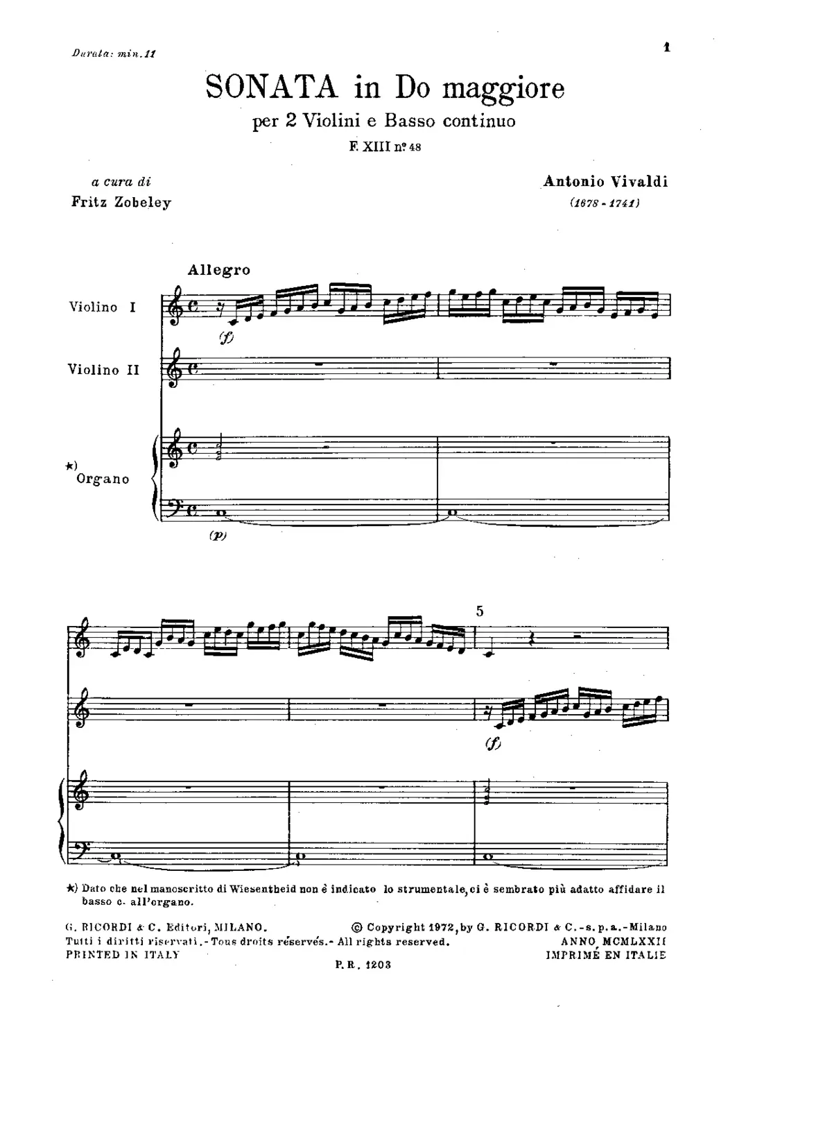 Trio Sonata in C major - Page 1