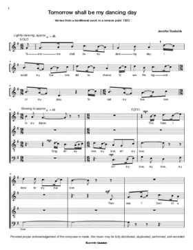 Tomorrow shall be my dancing day