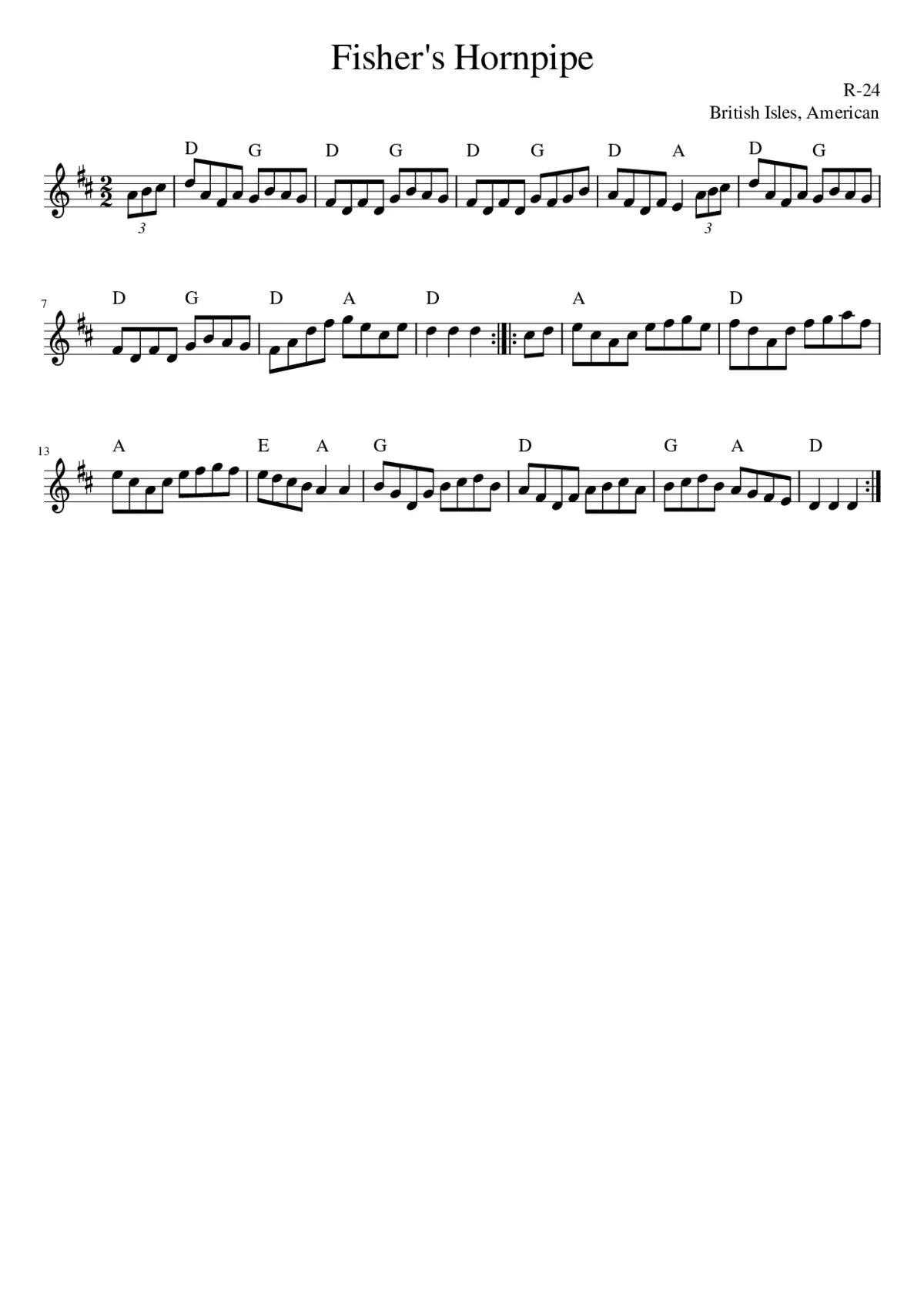 Fisher's Hornpipe - Page 1