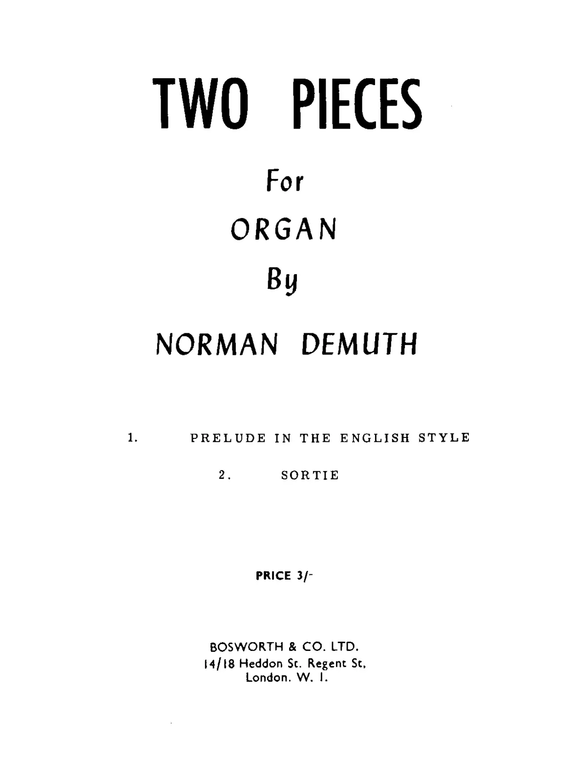 2 Pieces for Organ - Page 1