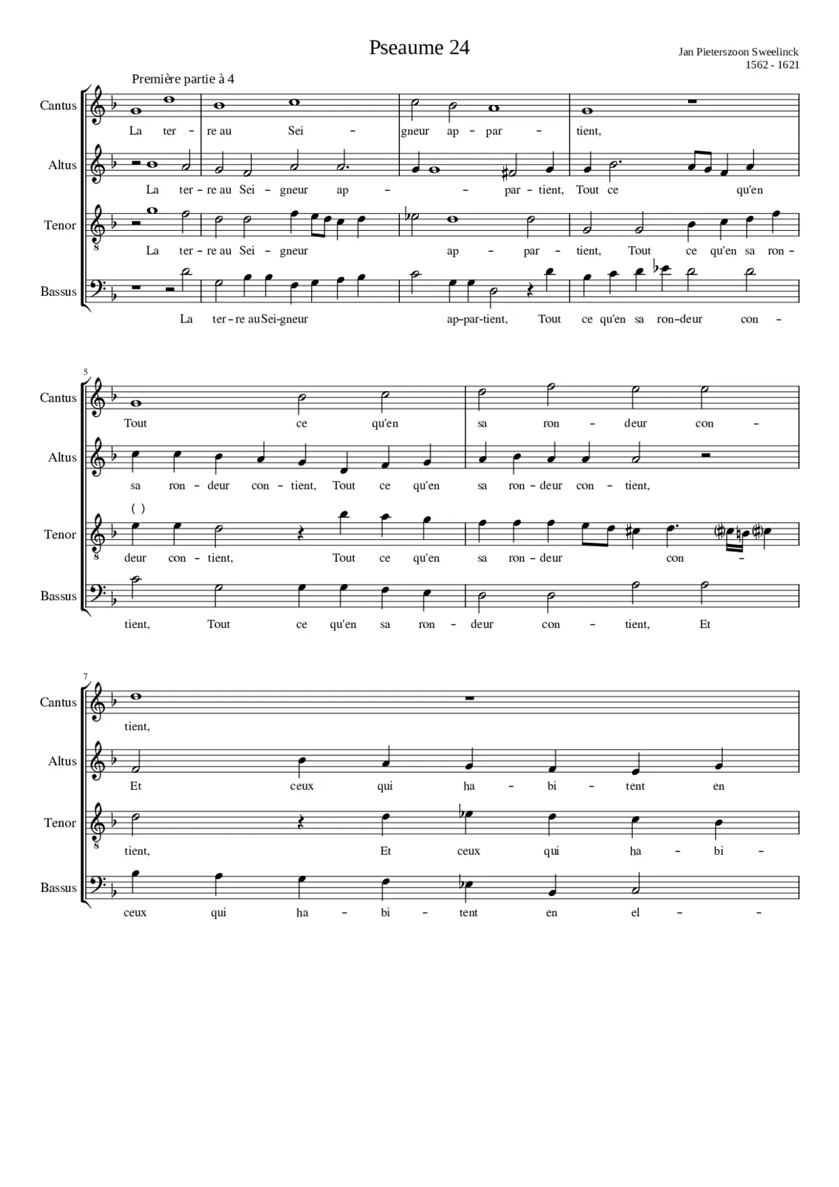 Psalm 24 - La terre au Seigneur appartient - Page 1