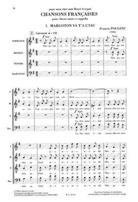 Chansons françaises : pour chœur a cappella