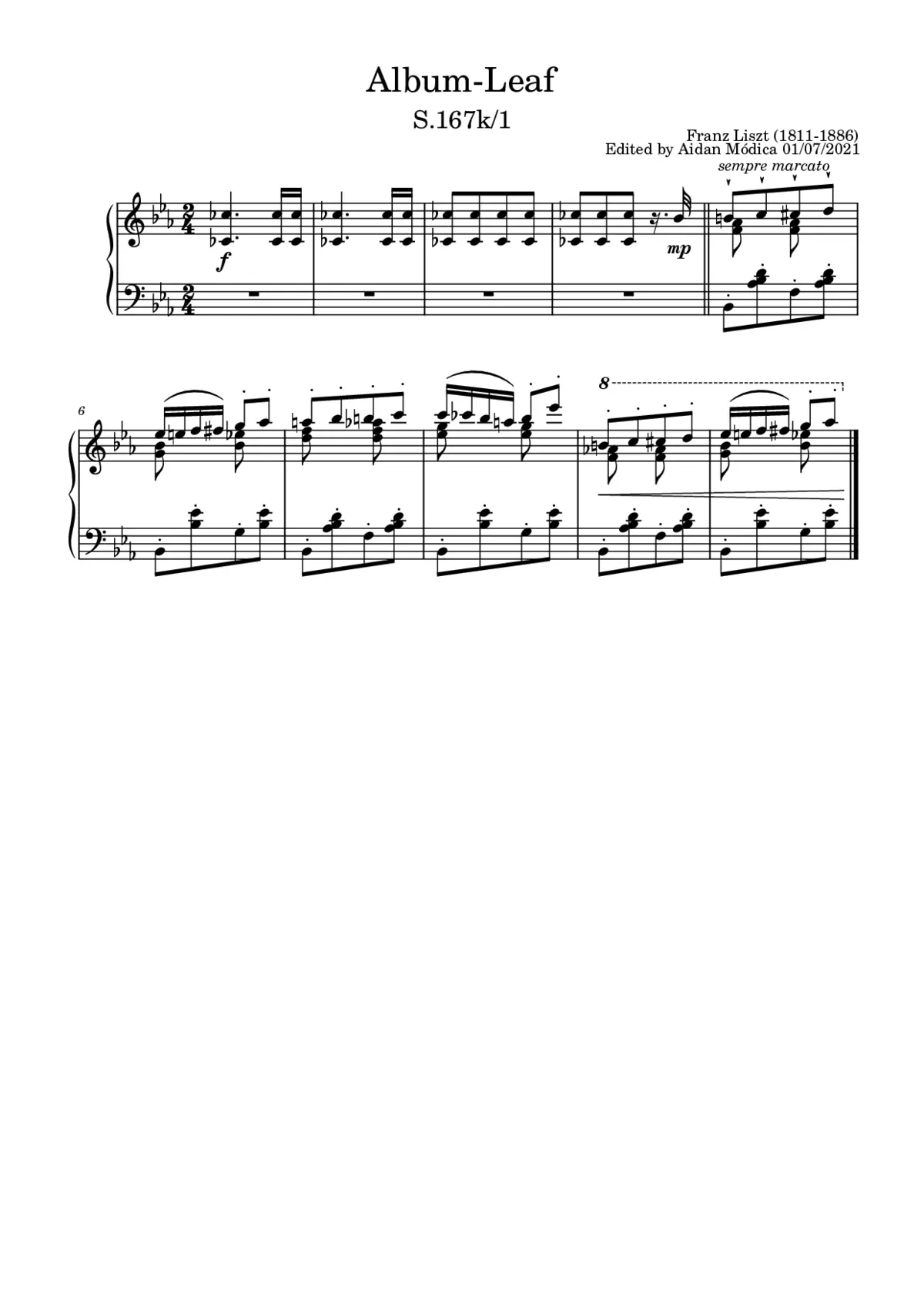 Album-Leaves 'Grandes Galops chromatique' - Page 1