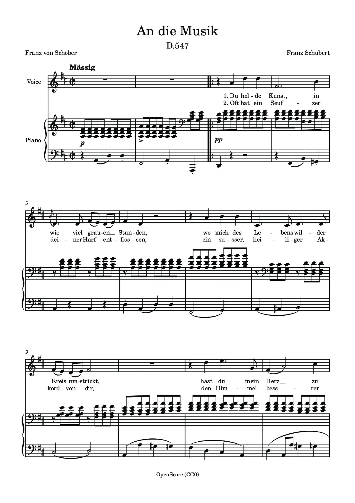 An die Musik, D.547 - Page 1