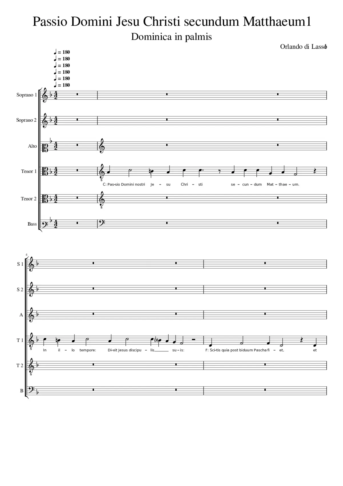 Passio Domini nostril Jesu Christi secundum Matthaeum - Page 1